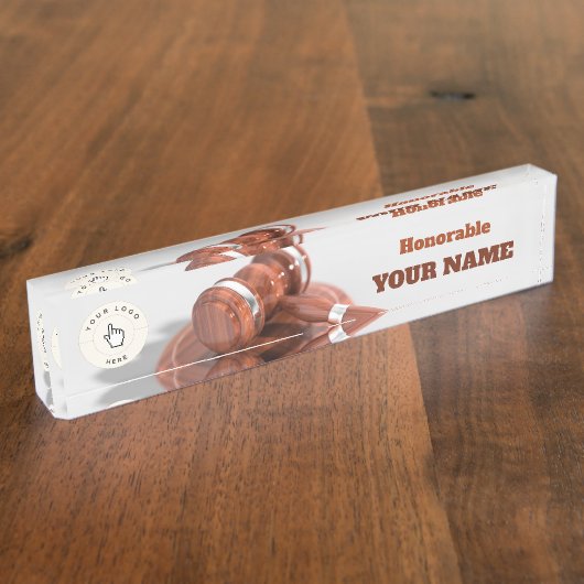 Plaque de nom du juge Gavel Desk (Taille)
