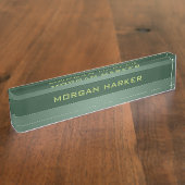 Plaque de nom en acier brossé faux vert foncé citr (Taille)