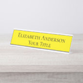 Plaque de nom jaune simple (Devant)