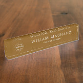 Plaque de nom marron personnalisée pour profession (Taille)