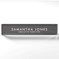 Plaque de nom minimaliste moderne Exective Desk
