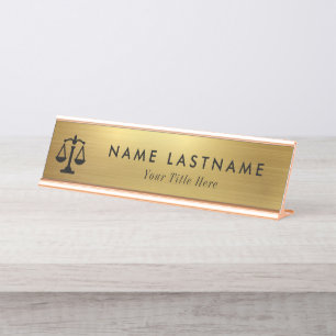 Plaque de nom minimaliste pour le bureau de procur