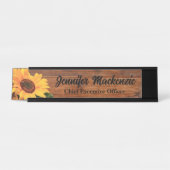 Plaque de nom moderne en grain de bois rustique po (Devant)