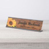 Plaque de nom moderne en grain de bois rustique po (Devant)