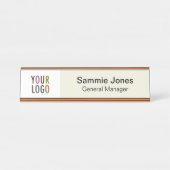 Plaque de nom modifiable personnalisée avec logo d (Devant)