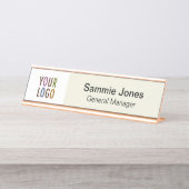 Plaque de nom modifiable personnalisée avec logo d (Devant)