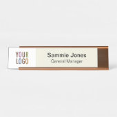 Plaque de nom modifiable personnalisée avec logo d (Devant)