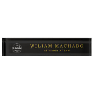 Plaque de nom noir personnalisé pour avocats