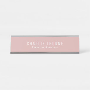 Plaque de nom Or Rose personnalisée pour bureau