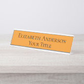 Plaque de nom orange simple (Devant)