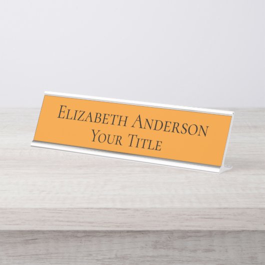 Plaque de nom orange simple (Devant)