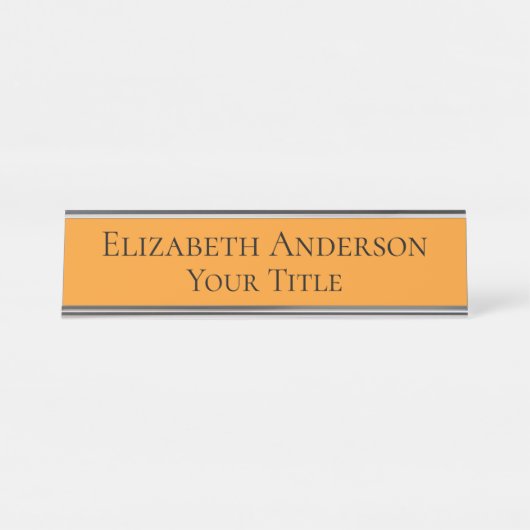 Plaque de nom orange simple (Devant)