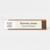 Plaque de nom personnalisable avec logo de l'entre (Devant)