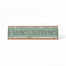 Plaque de nom personnalisable avec vignes vertes