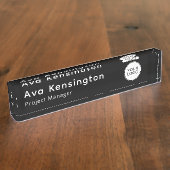 Plaque de nom personnalisée moderne avec logo (Taille)
