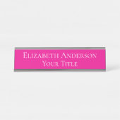 Plaque de nom rose chaud simple (Devant)