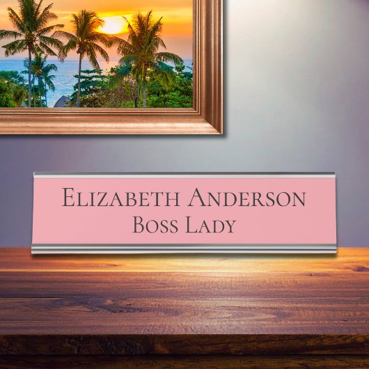 Plaque de nom rose femme