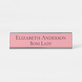 Plaque de nom rose femme (Devant)