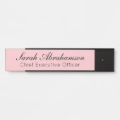 Plaque de nom rose - Panneau de porte de bureau (Devant)