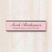 Plaque de nom rose - Panneau de porte de bureau (Devant)