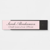 Plaque de nom rose - Panneau de porte de bureau (Devant)
