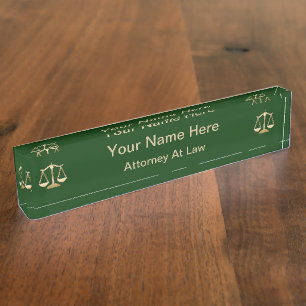 Plaque de nom simple du procureur de monogramme