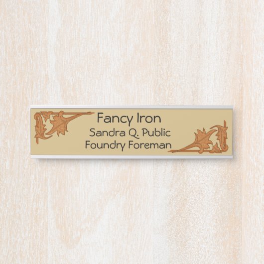 Plaque de nom - Supports de feuilles (Devant)