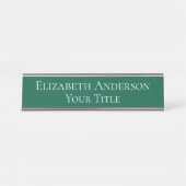 Plaque de nom vert simple Hunter (Devant)