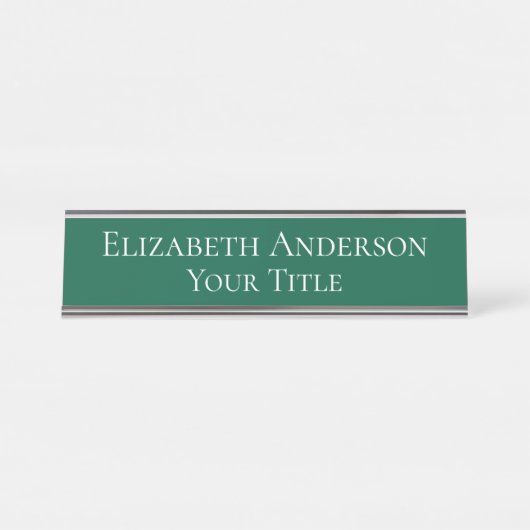 Plaque de nom vert simple Hunter (Devant)