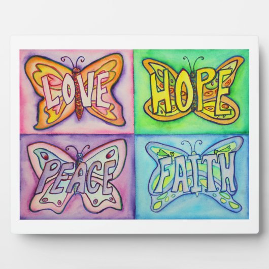 Plaque de peinture à papillon d'art Word inspirati (Devant)