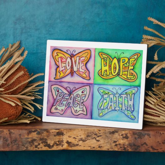 Plaque de peinture à papillon d'art Word inspirati (Côté)