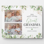 Plaque de photo de grand-mère avec verdure (Devant)