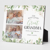 Plaque de photo de grand-mère avec verdure (Côté)