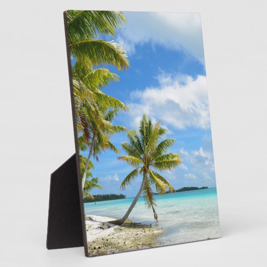 Plaque de plage de palmiers (Côté)