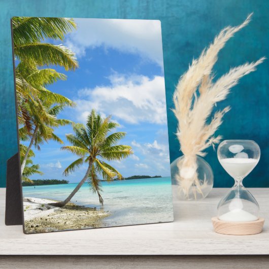 Plaque de plage de palmiers (Côté)