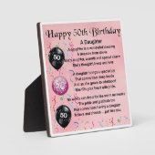 Plaque de poème 50e anniversaire de la fille (Recto)