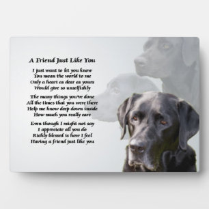 Plaque de poème Black Labrador Friend