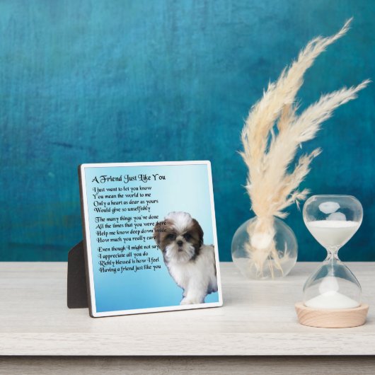 Plaque de poème d'ami - Design de chien Shih Tzu (Insitu)