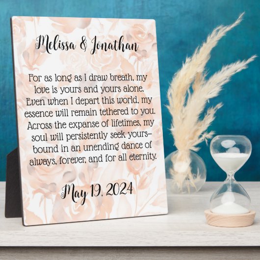 Plaque de poème d'amour personnalisée (Côté)