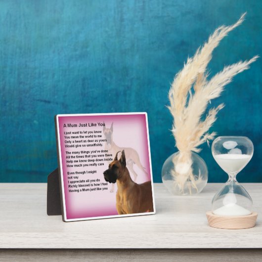 Plaque de poème maman - Grande conception de chien (Insitu)