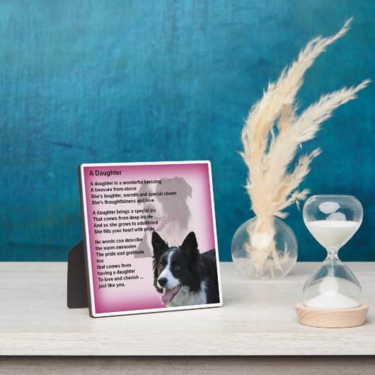 Plaque de poème papa - Bordure Conception Collie (Insitu)