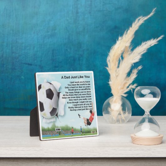 Plaque de poème papa - Conception de football (Insitu)