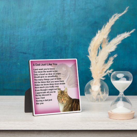 Plaque de poème papa - Design de chat (Insitu)