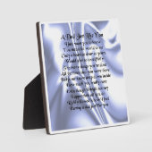 Plaque de poème papa - Design en soie bleue (Recto)