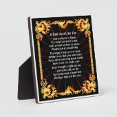 Plaque de poème papa - Design noir (Recto)