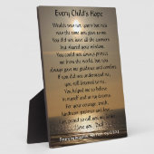 Plaque de poésie de l'espoir pour chaque enfant (Côté)