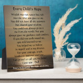 Plaque de poésie de l'espoir pour chaque enfant (Côté)
