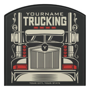 Plaque De Porte Camion personnalisé 18 Routeur BIG RIG Trucker 