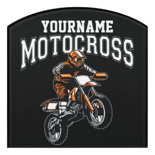 Plaque De Porte Course Motocross Dirt Bike Rider personnalisée 