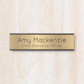 Plaque de porte de bureau à aspect métallisé or (Devant)
